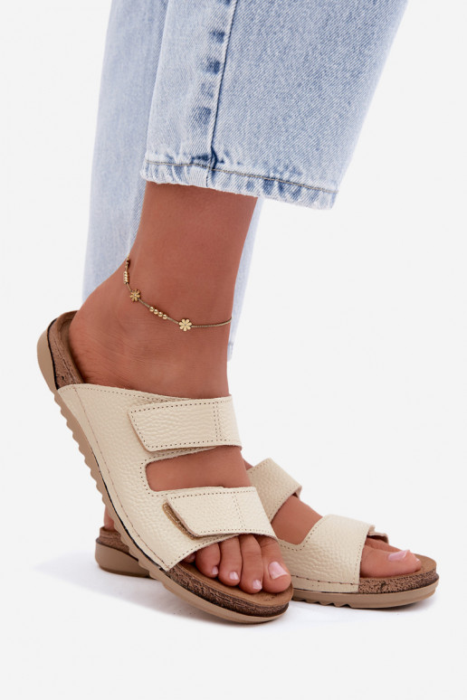 Ivoor dames leren slippers Inblu AA0005GU
