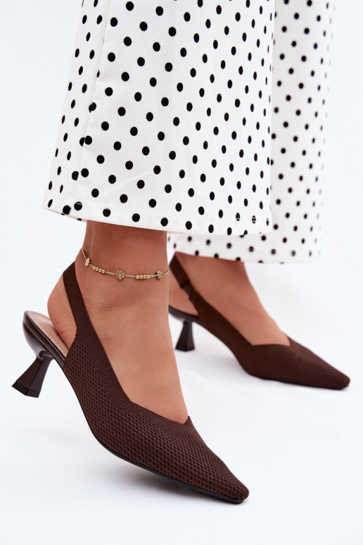 Chocolade hoge hakken sandalen Typu Klepsydra Purea