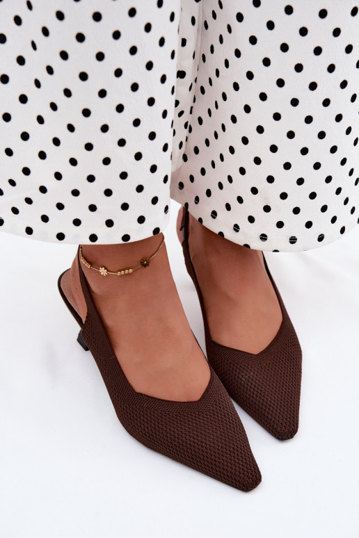 Chocolade hoge hakken sandalen Typu Klepsydra Purea
