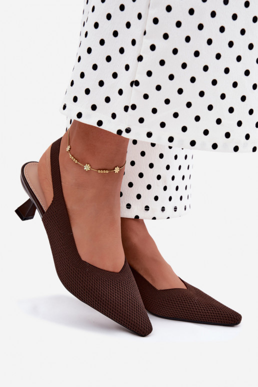 Chocolade hoge hakken sandalen Typu Klepsydra Purea