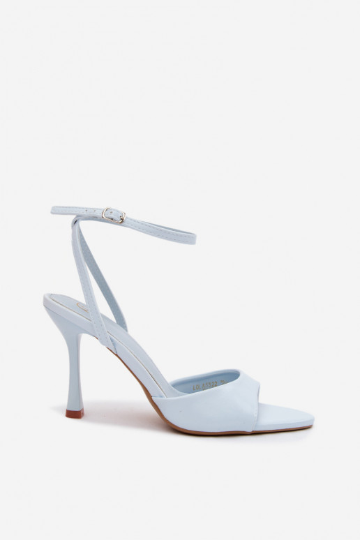 Blauwe damesandalen met dunne hakken van faux leather Palmer