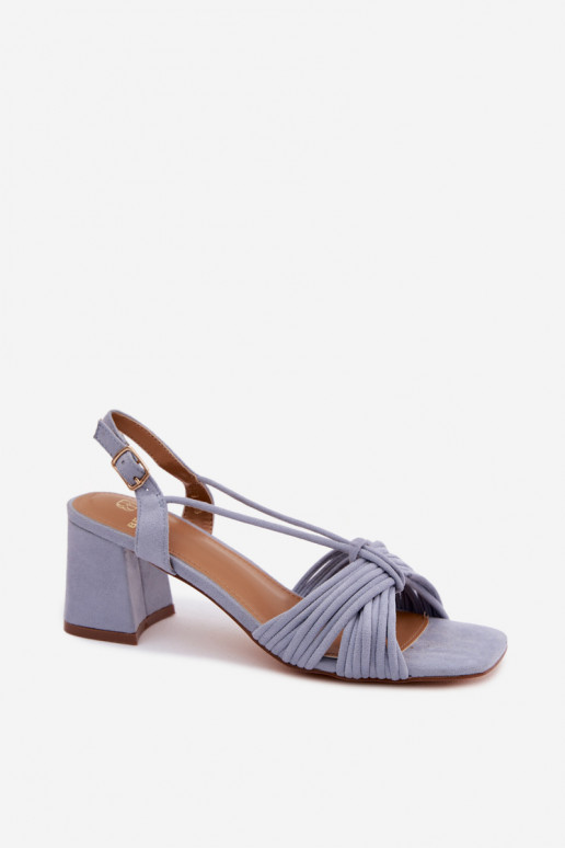 Dames sandalen met bandjes en hakken in blauw Taffina