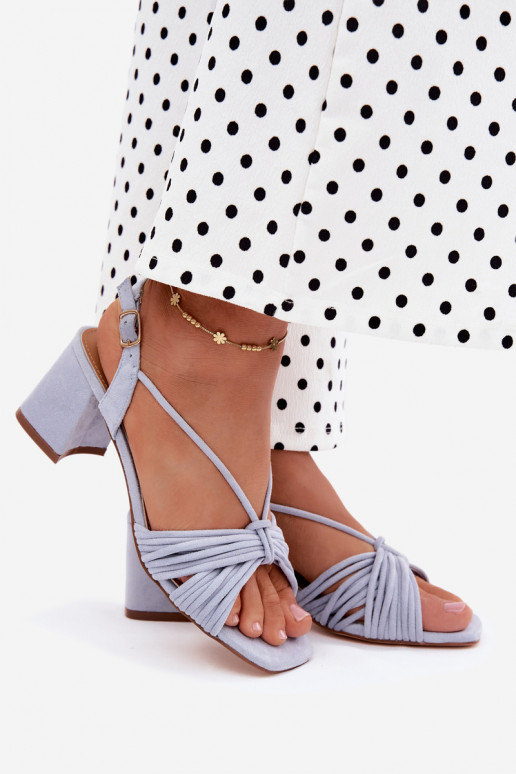 Dames sandalen met bandjes en hakken in blauw Taffina