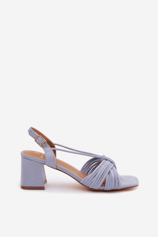 Dames sandalen met bandjes en hakken in blauw Taffina