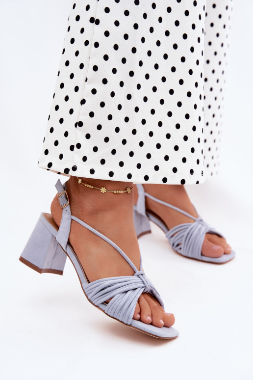 Dames sandalen met bandjes en hakken in blauw Taffina