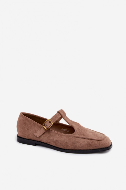 Dameschoenen met banden van faux suede in khaki Bonnia