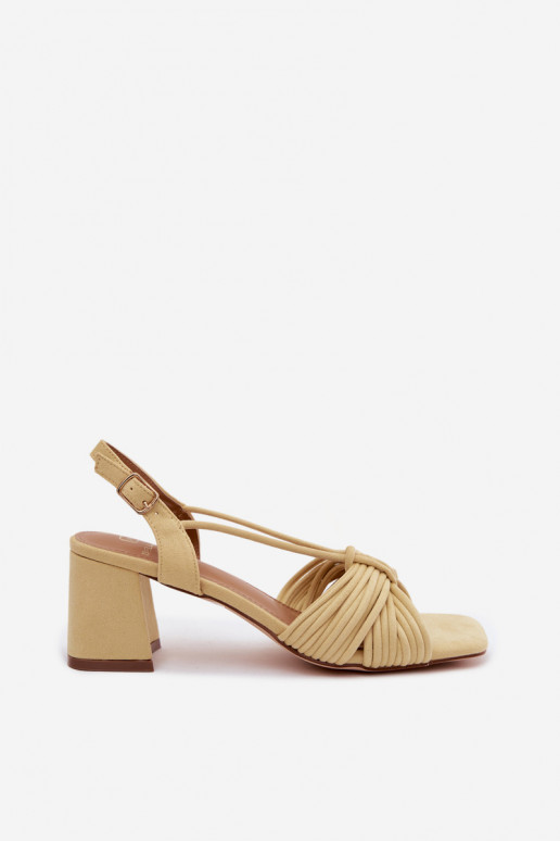 Dames sandalen met bandjes en hakken in geel Taffina