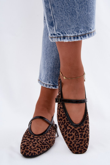 Ballerina's met bandjes van faux suede in luipaardpatroon Camoria 2