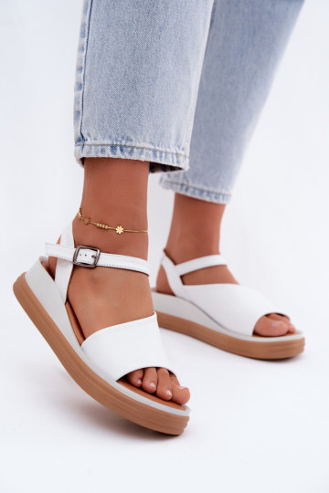 Witte dames sandalen met platform