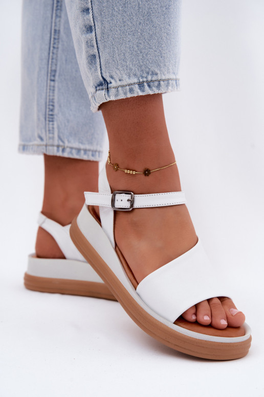 Witte dames sandalen met platform
