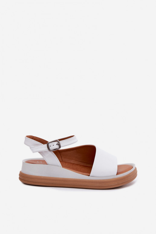Witte dames sandalen met platform