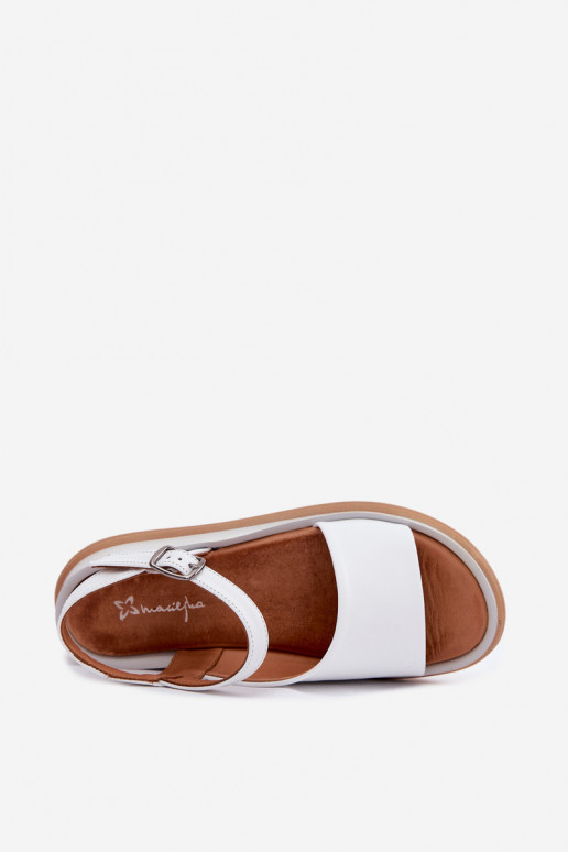 Witte dames sandalen met platform