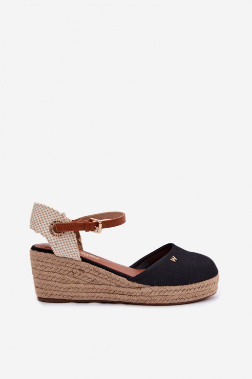 Zwarte espadrilles met platform