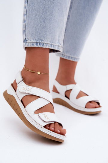 Witte dames sandalen met platform 2