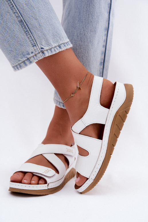 Witte dames sandalen met platform