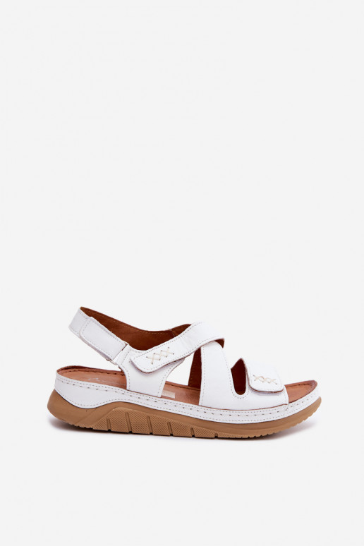 Witte dames sandalen met platform