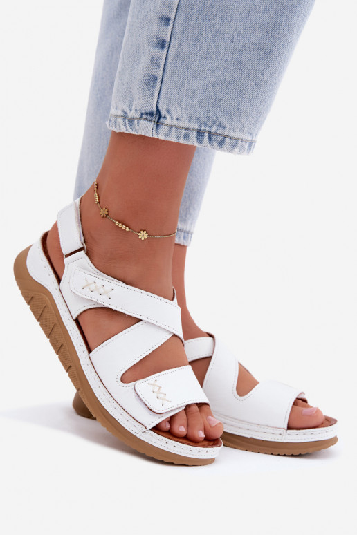 Witte dames sandalen met platform