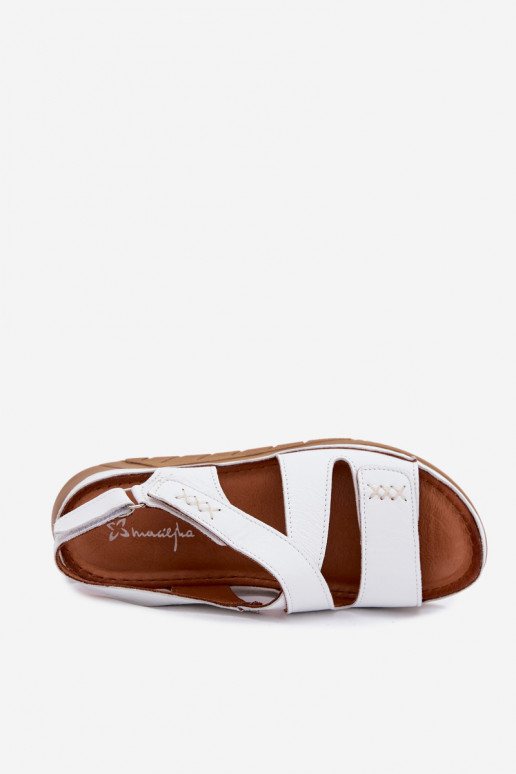 Witte dames sandalen met platform