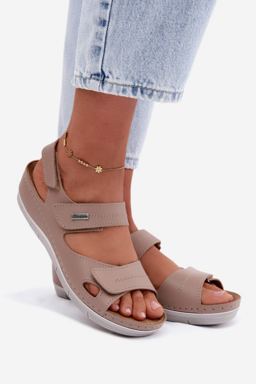Bruine dames sandalen Inblu