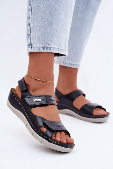 Donkerblauwe dames sandalen Inblu 2