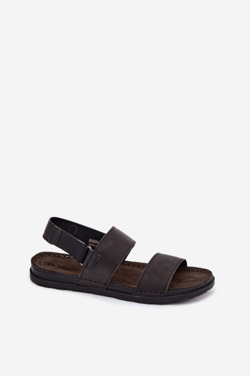 Zwarte heren sandalen INBLU