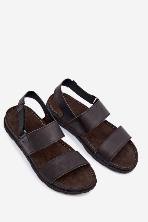Zwarte heren sandalen INBLU