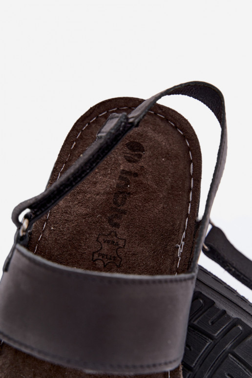 Zwarte heren sandalen INBLU
