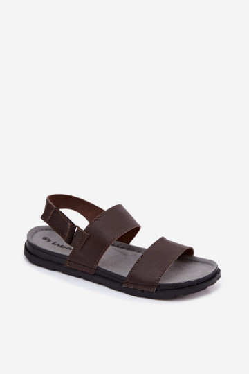 Donkerbruine heren sandalen INBLU