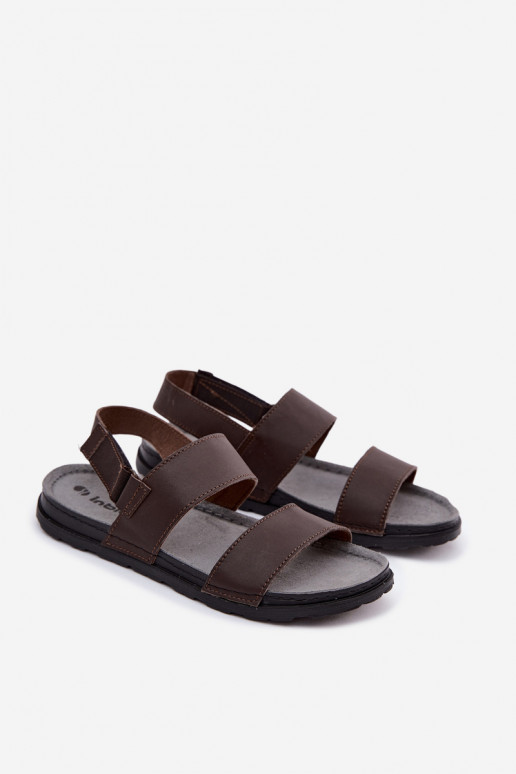 Donkerbruine heren sandalen INBLU
