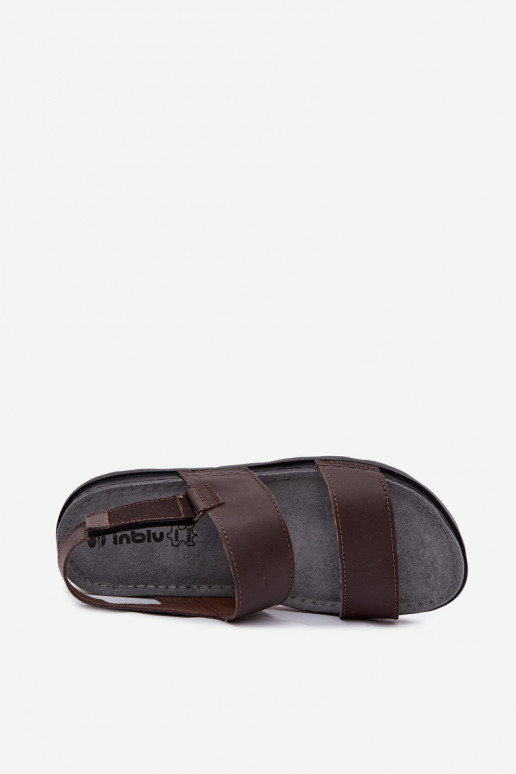 Donkerbruine heren sandalen INBLU