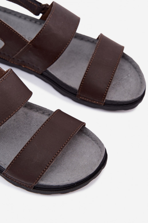 Donkerbruine heren sandalen INBLU