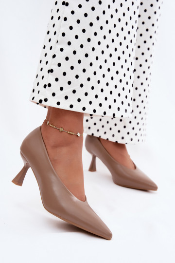 Puntige schoenen met hakken in khaki Silenta 2