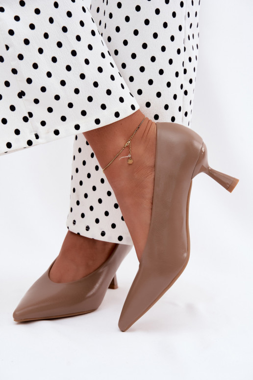 Puntige schoenen met hakken in khaki Silenta