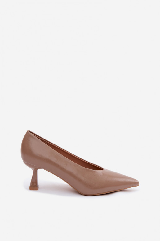 Puntige schoenen met hakken in khaki Silenta