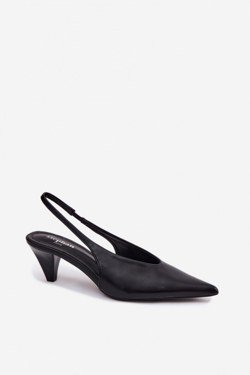 Hakken sandalen van faux leather in zwart Sapphire