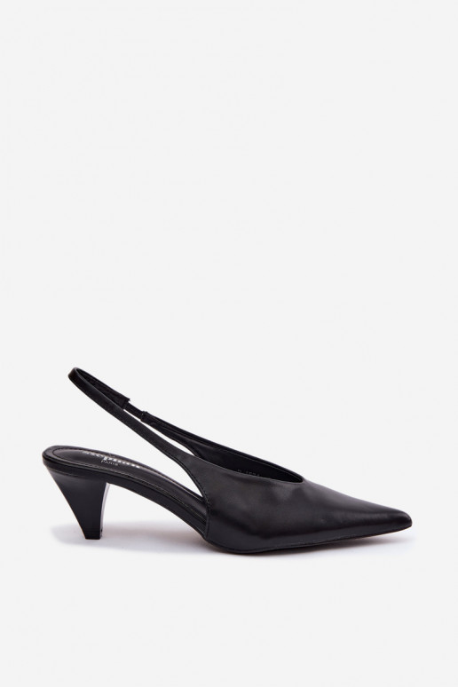 Hakken sandalen van faux leather in zwart Sapphire