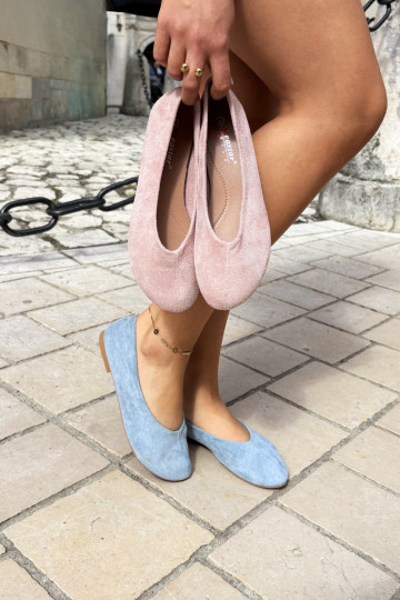 Ballerina's in roze faux suede Camdena