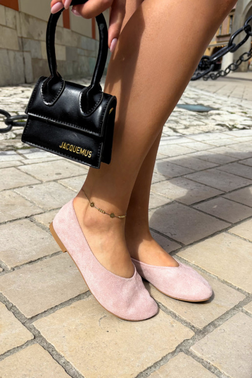 Ballerina's in roze faux suede Camdena