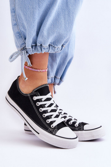 Klassieke lage dames sneakers in zwart Vegas