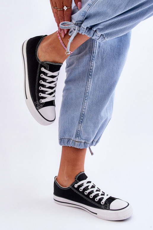 Klassieke lage dames sneakers in zwart Vegas