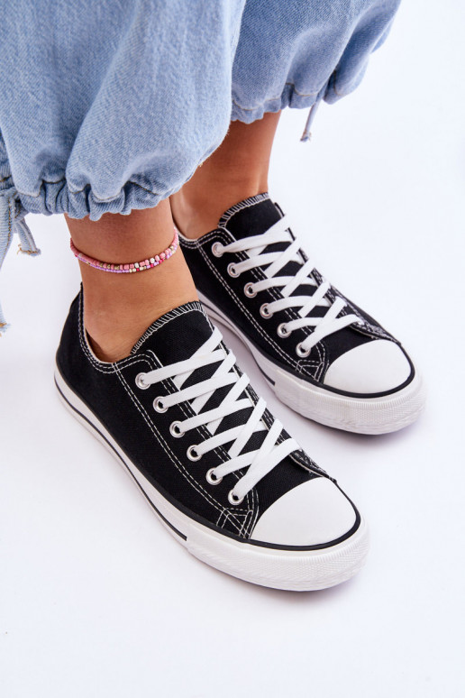 Klassieke lage dames sneakers in zwart Vegas