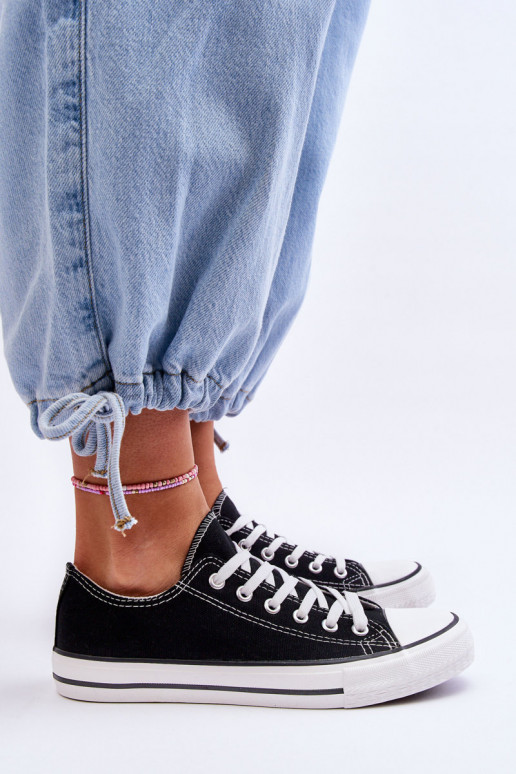 Klassieke lage dames sneakers in zwart Vegas