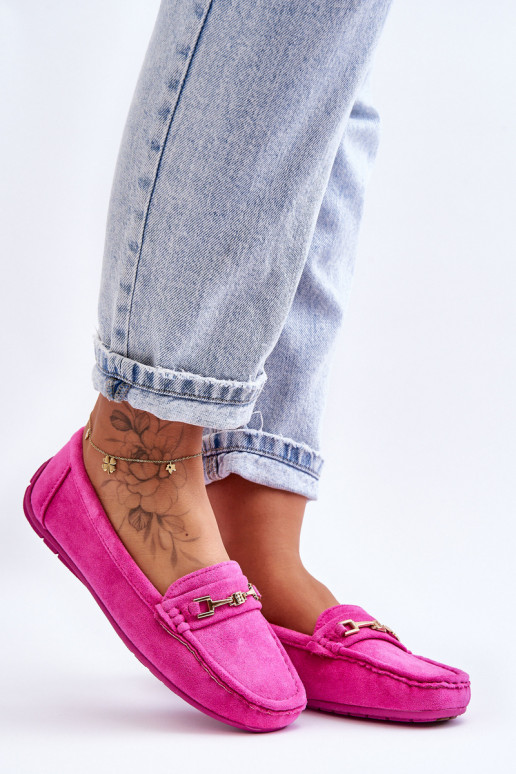 Klassieke roze dames suède mocassins Corinell