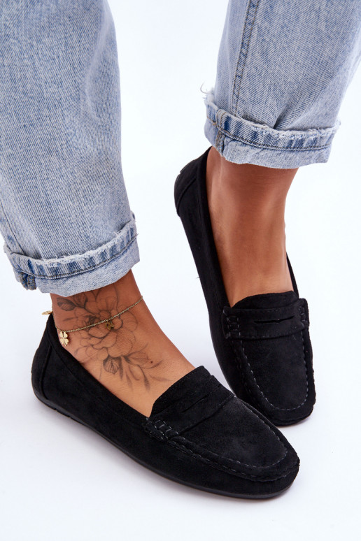 Elegante zwarte suède mocassins Lenvie