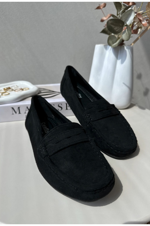 Elegante zwarte suède mocassins Lenvie