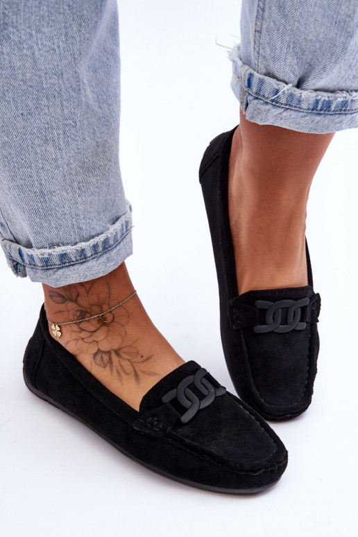 Elegante zwarte suède mocassins Rabell