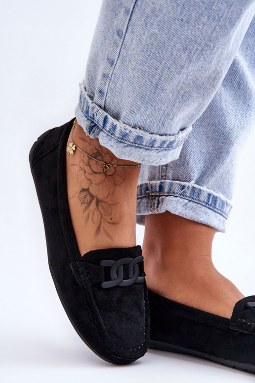 Elegante zwarte suède mocassins Rabell