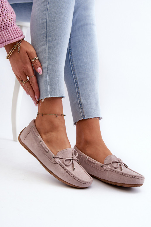 Elegante paarse suède mocassins Si Passione