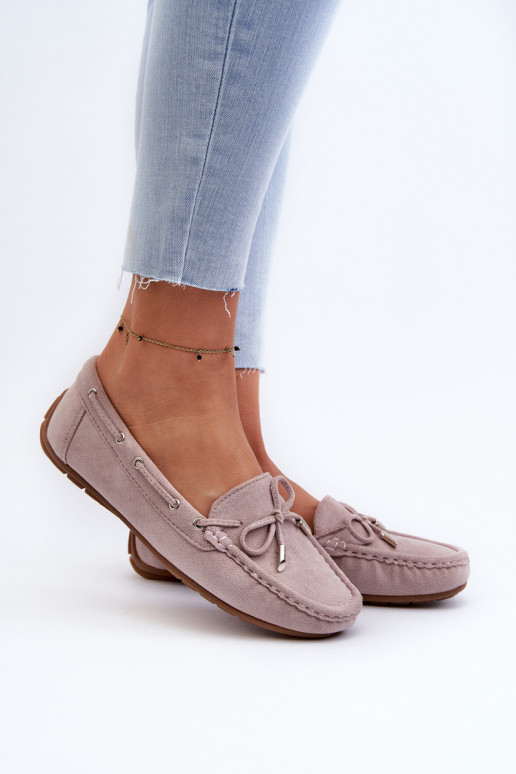 Elegante paarse suède mocassins Si Passione