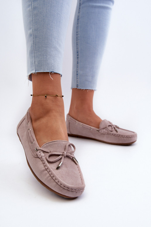 Elegante paarse suède mocassins Si Passione